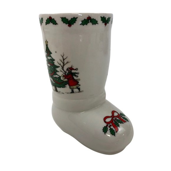 Studio Nova Large Boot Vase Planter Christmas Shoppers Porcelain MZ543 Boxed - Picture 10 of 10